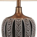 Primo Tall Table Lamp With White Lamp Shade - Brown