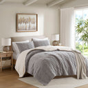 Riordan - King/California King Cable Knit Comforter Set - Gray