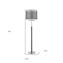 Traditional Shaped Floor Lamp With Black And White Drum Shade - Chrome - HomeRoots - Floor Lamps - Elite Enclave Home