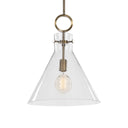 Imbuto - Funnel Glass 1 Light Pendant - White & Gold