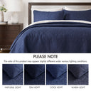 Quebec - King Reversible Coverlet Set - Navy
