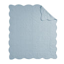Tuscany - Oversized Quilted Throw With Scalloped Edges - Blue - Madison Park - Throws - Elite Enclave Home