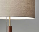 Metal And Walnut Wood Table Lamp - Antique Brass