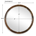 Auger - Amber Glass Round Mirror - Bronze