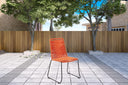 3 Piece Round Stone Dining Set With Two Chairs - Gray And Orange
