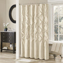 Laurel - Tufted Semi - Sheer Shower Curtain - Ivory - Madison Park - Shower Curtains - Elite Enclave Home