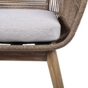 Wood Solid Wood Outdoor Dining Chair With Gray Cushion - Gray And Natural
