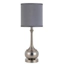 Metal Round Table Lamp With Gray Cone Shade - Nickel - HomeRoots - Table Lamps - Elite Enclave Home