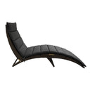 65" Faux Wicker Cushions Chaise Lounge - Dark Gray