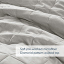 Phoebe - Full/Queen Diamond Quilted Ruffle Edge Comforter Set - Gray