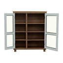 Serena – Glass Cabinet with Doors, Pewter Finish – Brown / Taupe - Chapel Hill - Accent Cabinets - Elite Enclave Home