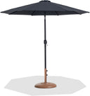Fiji - Aluminum Patio Umbrella With Round Teak And Black Base