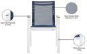 Nizuc - Outdoor Patio Dining Arm Chair With White Frame And Gray Arms (Set of 2)