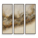 Smoke Break - Hand Painted Modern Art (Set of 3) - Black / Gray / Orange / Woodtone / Yellow - Uttermost - Canvas Art Sets - Elite Enclave Home