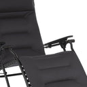 30" Steel Outdoor Zero Gravity Chair With Black Cushion - Black