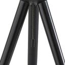 Solid Wood Tripod Table Lamp With White Ribbed Glass Shade - Black - HomeRoots - Table Lamps - Elite Enclave Home