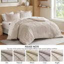 Logan - California King Striped Comforter Set - Neutral