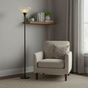 71" Torchiere Floor Lamp With Beige Frosted Glass Dome Shade - Bronze - HomeRoots - Floor Lamps - Elite Enclave Home