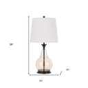 Metal Table Lamp With Empire Shade - Clear White