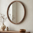Alcott - Accent Round Mirror Small - Walnut - Moe's Home Collection - Accent Mirrors - Elite Enclave Home