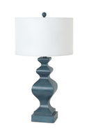 Table Lamps With White Drum Shade (Set of 2) - Distressed Teal