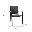 Metal Indoor Outdoor Dining Chair (Set of 2) - Gray And Black
