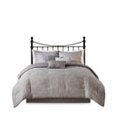 Walter - California King 7 Piece Printed Comforter Set - Gray