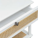 Coast - Rattan Side Table - White / Woodtone - Uttermost - Side Tables- Elite Enclave Home