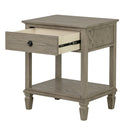 Victoria - One - Drawer Bedside Table With Shelf - Reclaimed Gray - Madison Park Signature - Accent Nightstands - Elite Enclave Home