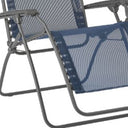 27" Metal Outdoor Zero Gravity Chair With Blue Cushion - Blue