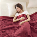 Windom - Lightweight Down King Alternative Blanket With Satin Trim - Burgundy