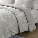 Mira - Crushed Velvet Sherpa Reversible King Comforter Set - Silver - Intelligent Design - Comforters & Sets - Elite Enclave Home
