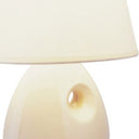 Ceramic Bedside Table Lamp With White Shade - Beige