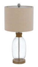 Mason Jar Table Lamp With Brown Drum Shade - Brown - HomeRoots - Table Lamps - Elite Enclave Home