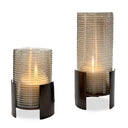 Fluted Fire - Cylinder Candleholders (Set of 2) - Bronze - Uttermost - Candles & Holders - Elite Enclave Home