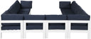Nizuc - Outdoor Patio 10 Piece Modular Sectional With White Frame - Meridian Furniture - Stationary Sectionals- Elite Enclave Home