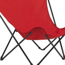 Outdoor Camping Chair - Red And Chrome