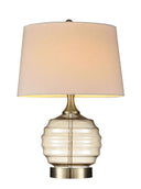 Metal Bedside Table Lamp With Off-White Shade - Off-White