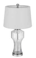 Glass Table Lamp With Empire Shade - Clear White