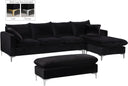 Naomi - Reversible Sectional - Meridian Furniture - Stationary Sectionals - Elite Enclave Home