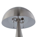 Iron USB Table Lamp With Gray Dome Shade - Gray