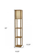 Floor Lamp With Storage Shelves - Natural Wood - HomeRoots - Floor Lamps - Elite Enclave Home