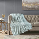 Zuri - Oversized Throw Blanket - Aqua - Madison Park - Throws- Elite Enclave Home