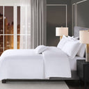 500 Thread Count Luxury - Full Sateen Embroidered Duvet Cover Set - White