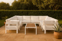 Nizuc - Outdoor Patio 10 Piece Modular Sectional With White Frame - Meridian Furniture - Stationary Sectionals- Elite Enclave Home
