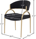 Privet - Dining Chair (Set of 2) - Gold Base - Meridian Furniture - Chair Sets - Elite Enclave Home