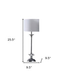 Metal Table Lamp With White Globe Shade - Silver - HomeRoots - Table Lamps - Elite Enclave Home