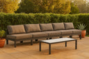 Nizuc - Outdoor Patio 5 Seat Modular Armless Sofa With Gray Frame - Meridian Furniture - Stationary Sectionals- Elite Enclave Home