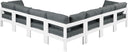 Nizuc - Outdoor Patio 7 Piece Modular Sectional With White Frame