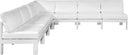 Nizuc - Outdoor Patio 7 Piece Modular Sectional With White Frame - Meridian Furniture - Stationary Sectionals- Elite Enclave Home